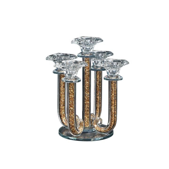 Portavelas de diamante triturado Ambrose (capacidad para 5 velas) para venta al por mayor de Amazing Rugs