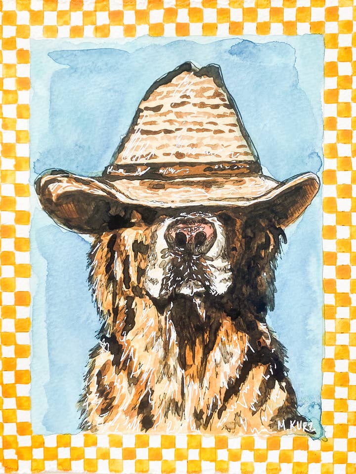 Golden Cowboy Print for wholesale by Makenzie Kurz Art