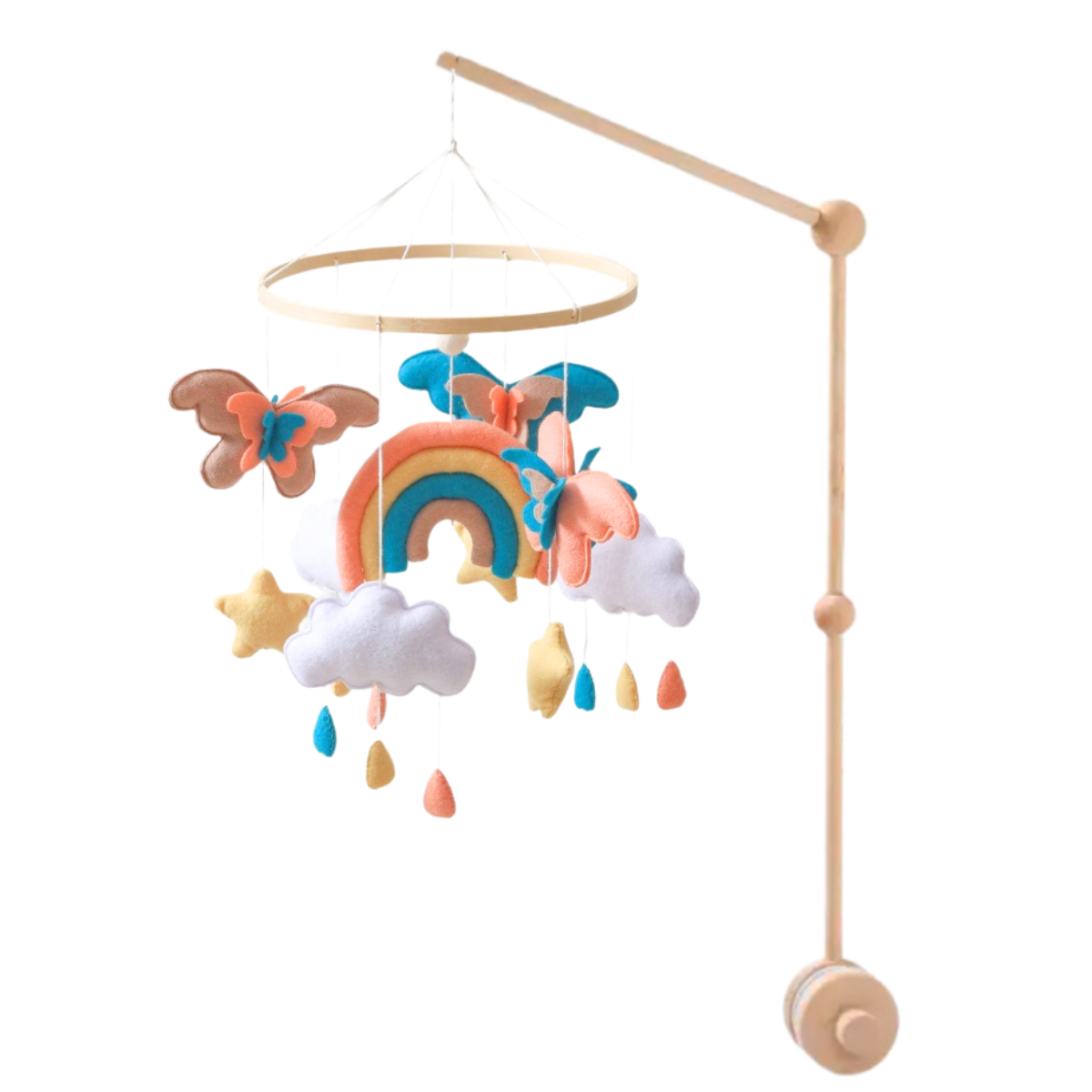 Joymaxx – wholesale Baby mobile – Handmade Baby Mobile Rainbow & Butterfly  | Felt & Wood 1