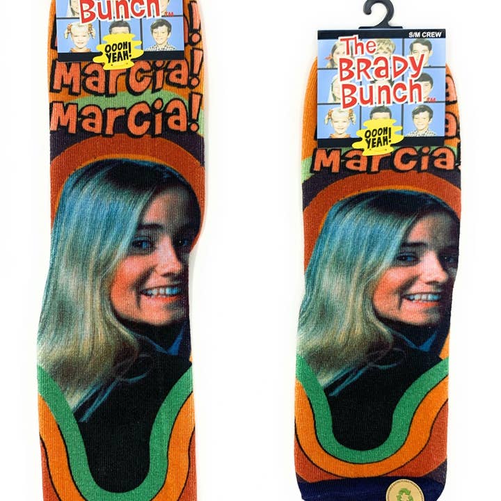 Oooh Yeah/Sock It Up/Oooh Geez Slippers - Wholesale Socks - Women's - Marcia, Marcia! | Women's Cotton Crew Funny Socks