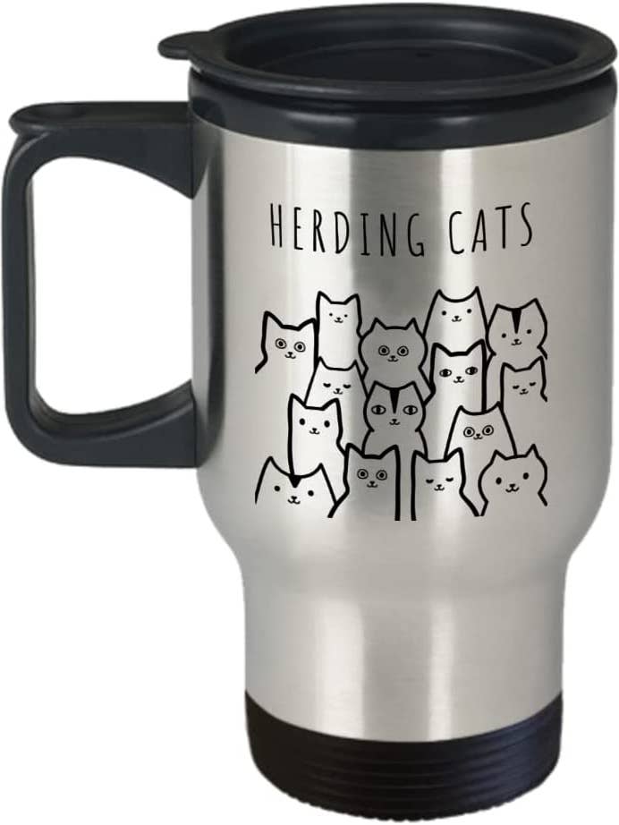Herding Cats Travel Mug for wholesale by CustomHappy