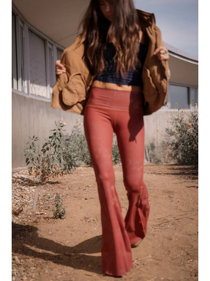 Teeki Boutique + WithLove USA Made ~ Wholesale - Wholesale Pants - Women's - Buffalo Princess Rust Long Bell Bottom