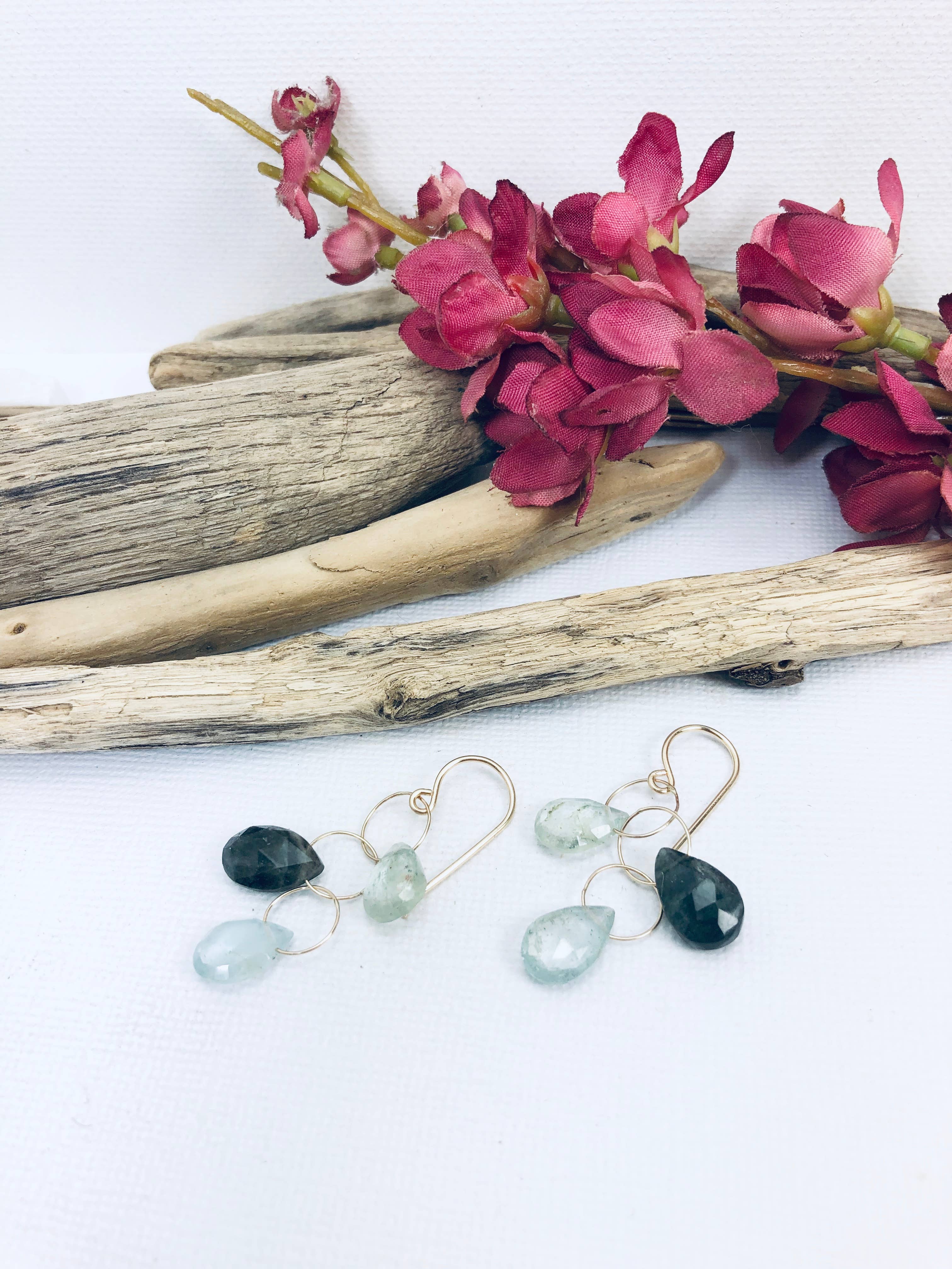 Laura J Designs - Vendita all'ingrosso Orecchini pendenti - Orecchini Cascata Verde1