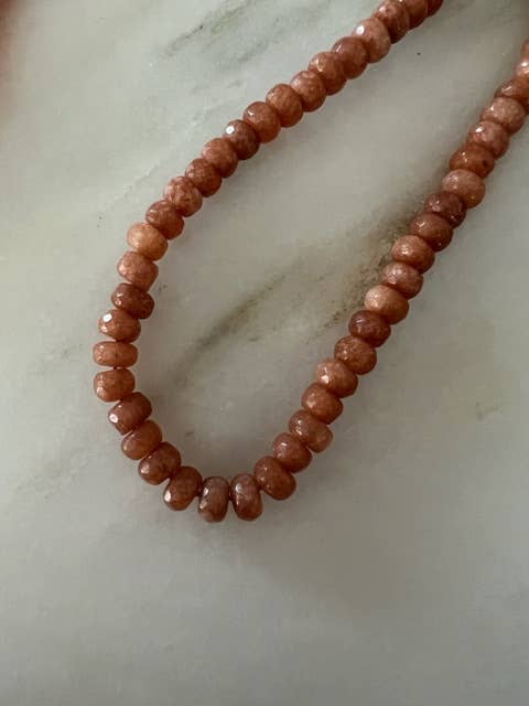 Sonya Renee Jewelry - Wholesale Beaded/Pearl Necklace - Candice Necklace - faceted and smooth gemstone roundels41