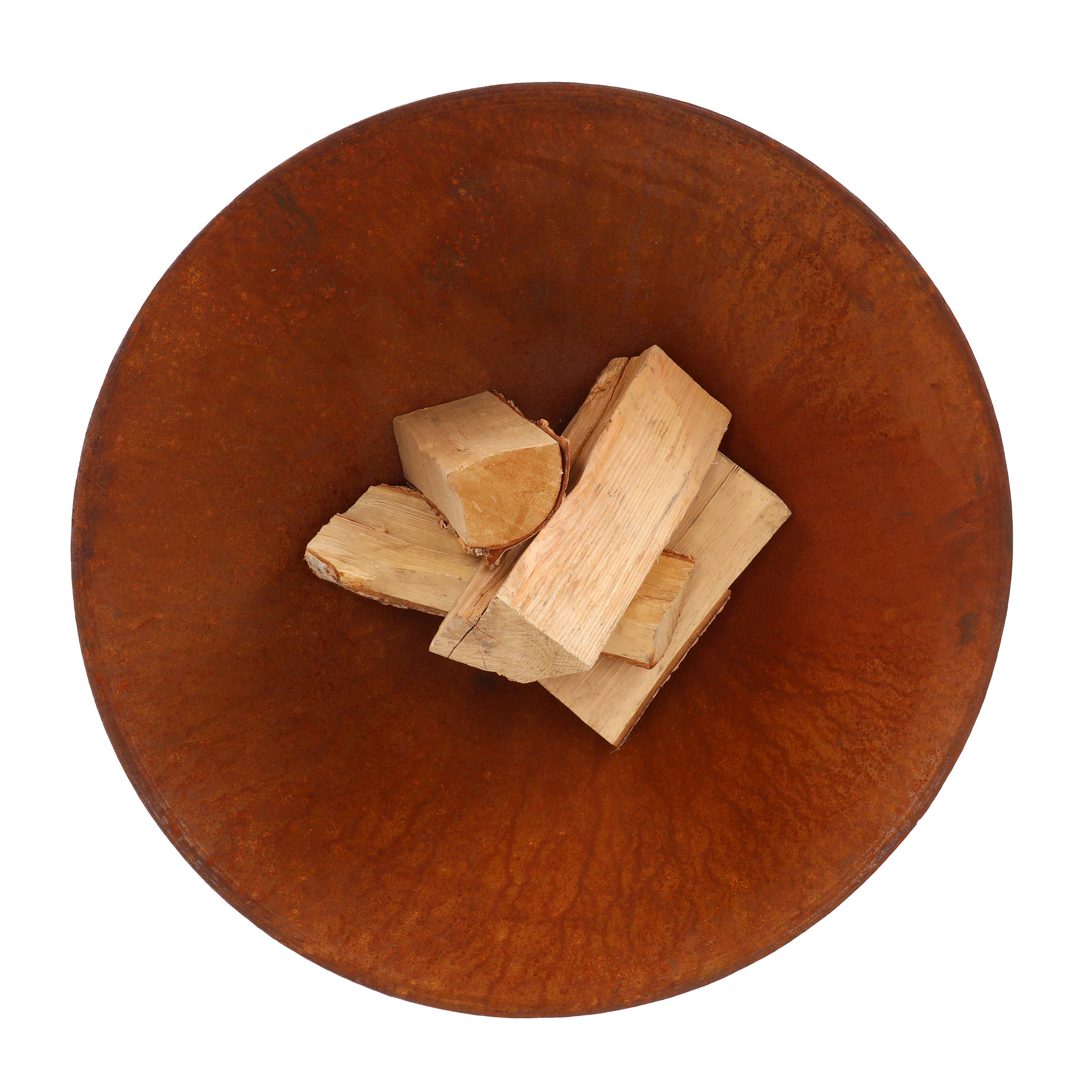 Esschert Design USA - Wholesale Fire Pit - Fire Bowl w/Wood Storage, Steel, Rust1