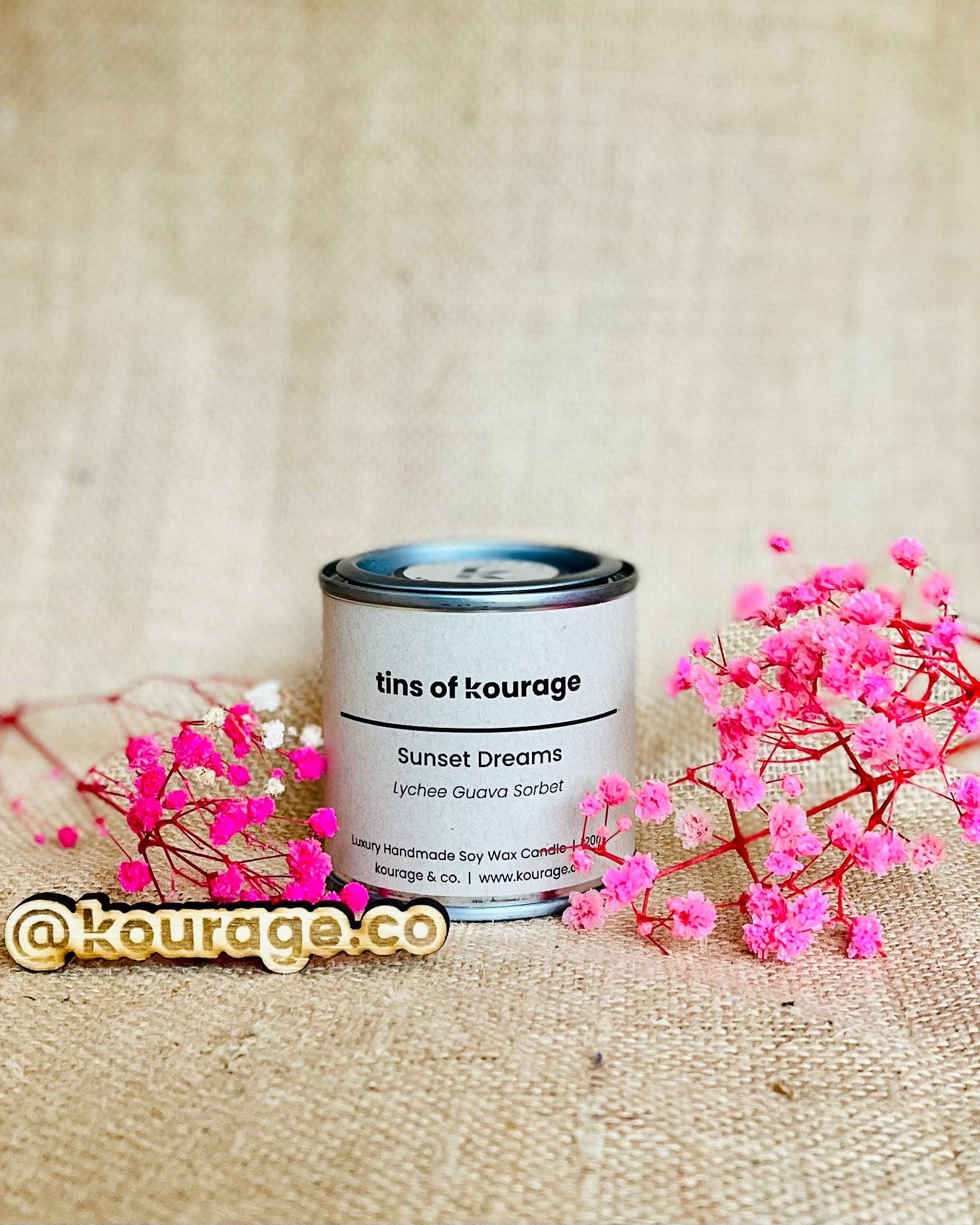 Kourage & co - Wholesale Jar/Filled Candle - Sunset Dreams Soy Wax Candle1