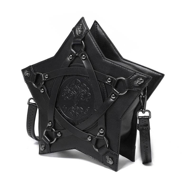 BLACK Gothic Embossed Backpack Shoulder Crossbody Bag for wholesale on Faire3