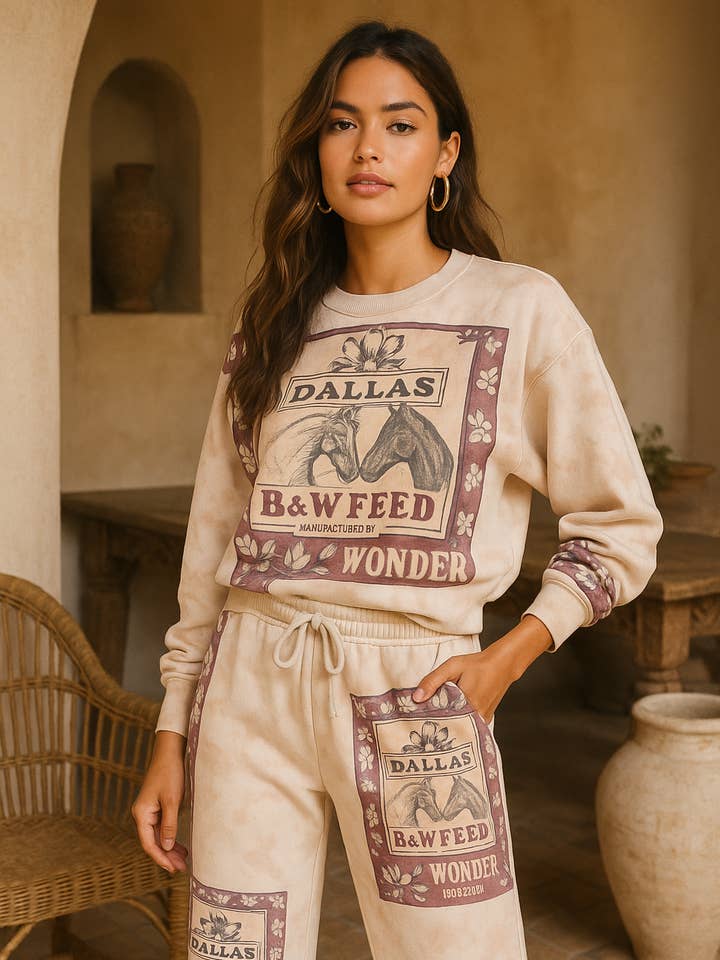Dallas Wonder Feed Crewneck for wholesale by The Nu Vintage