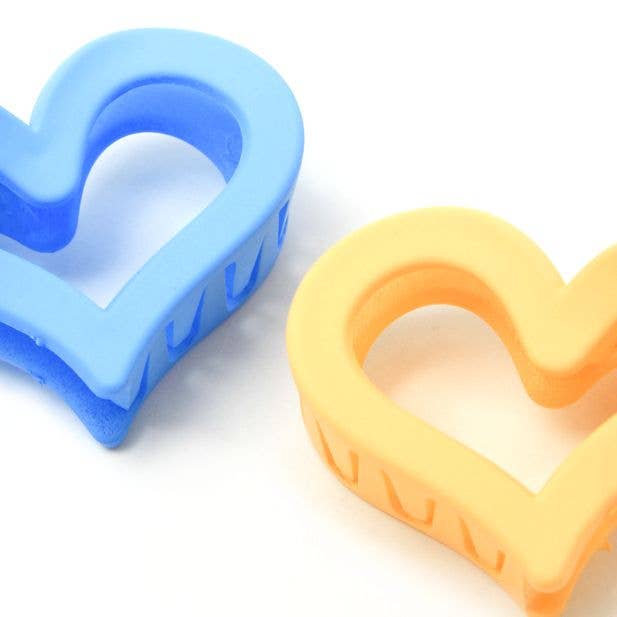 Inca UK - Wholesale Hair Clip - Kids - Card of 6 Open Heart Mini Clamps 2cm2