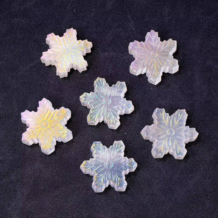 Electroplated Colorful Selenite Snowflake for wholesale by Crystolver (We Cover All Import Fees)