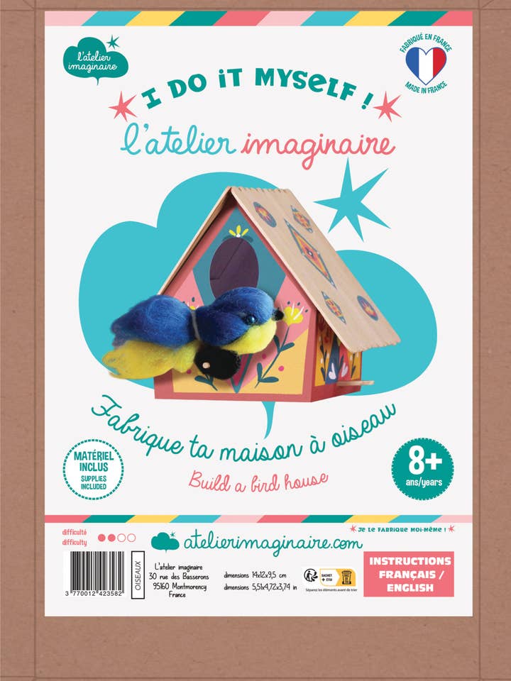 Kit per la creazione di casette per uccelli - Artigianato bilingue per bambini per la vendita all'ingrosso da parte di L'Atelier Imaginaire