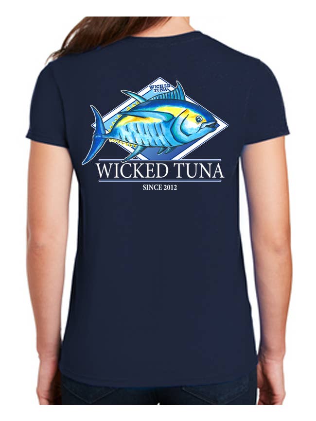 Wicked Tuna - Wholesale Screen Printed T-Shirt - Women's - Wicked Tuna SS Ladies Cotton Shirt - Fresh Catch Design6
