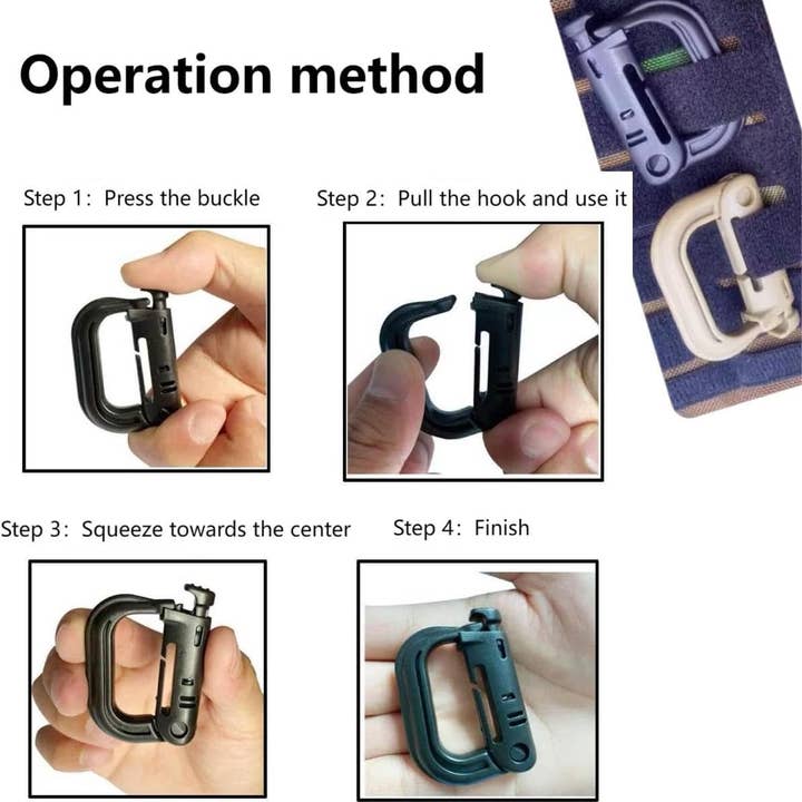 VIGOR - Wholesale Sporting accessories - High Quality D-Shaped Tactical Carabiner Climbing Hiking2