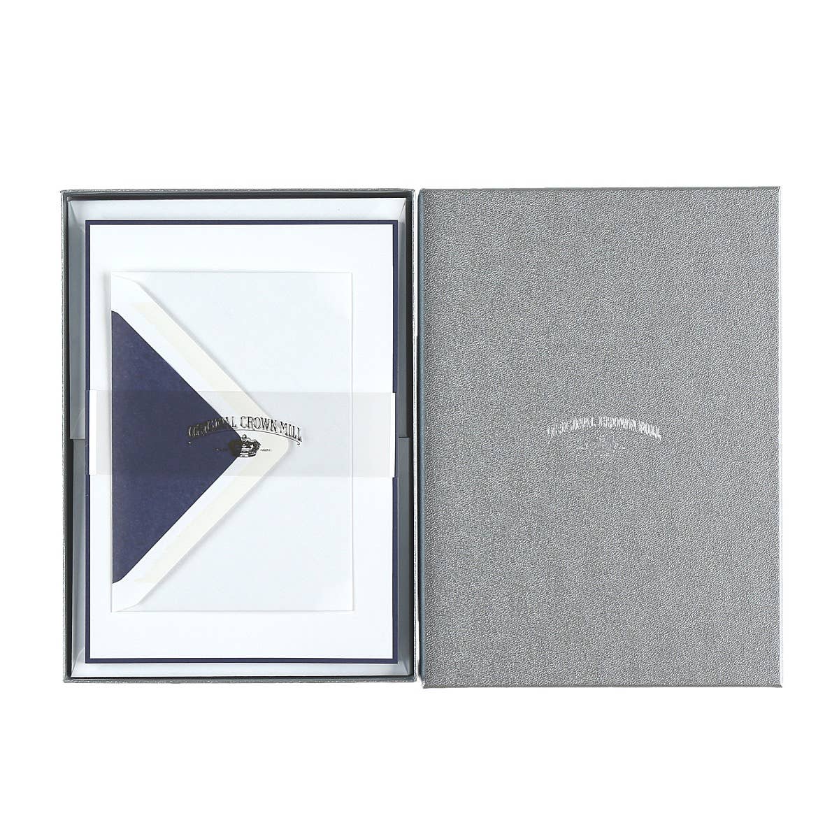 Royal Posthumus - Venta al por mayor Conjunto de papelería y tarjetas - Royal Posthumus Crown Mill | 25 hojas membretadas y sobres A5 con bordes y forro de color1