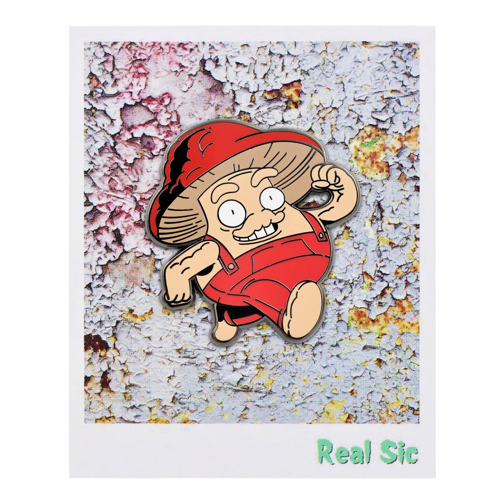 Real Sic – Engroshandel Reversnål/knap – Champignon fyr emalje pin - Funny, Trippy Shroom Dude Pin5