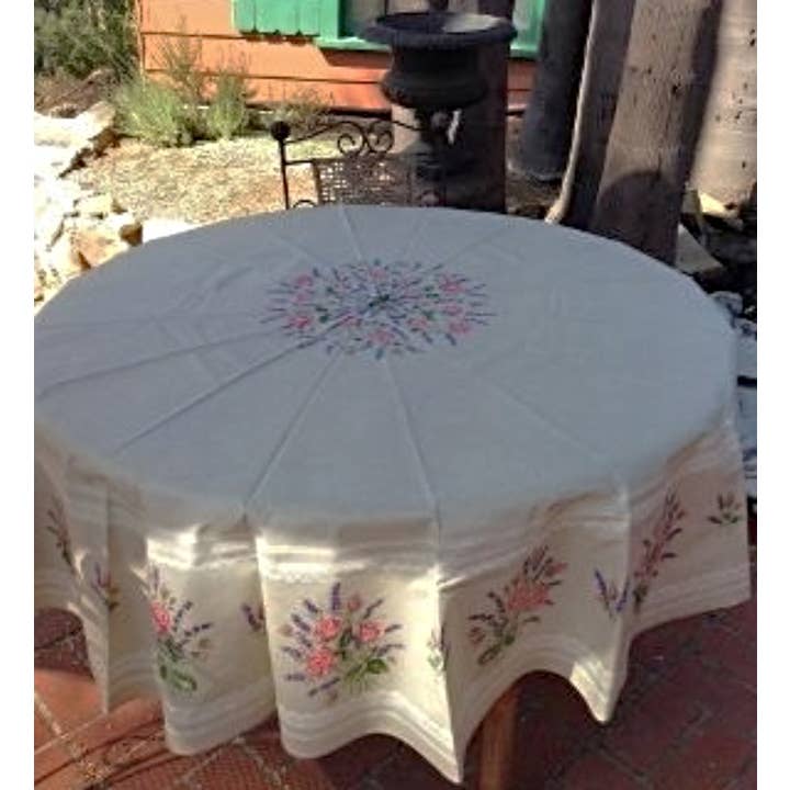La Maisonnette – Großhandel Tischdecken – Französische Tischdecke Lavender & Roses, laminiert, abwischbar1