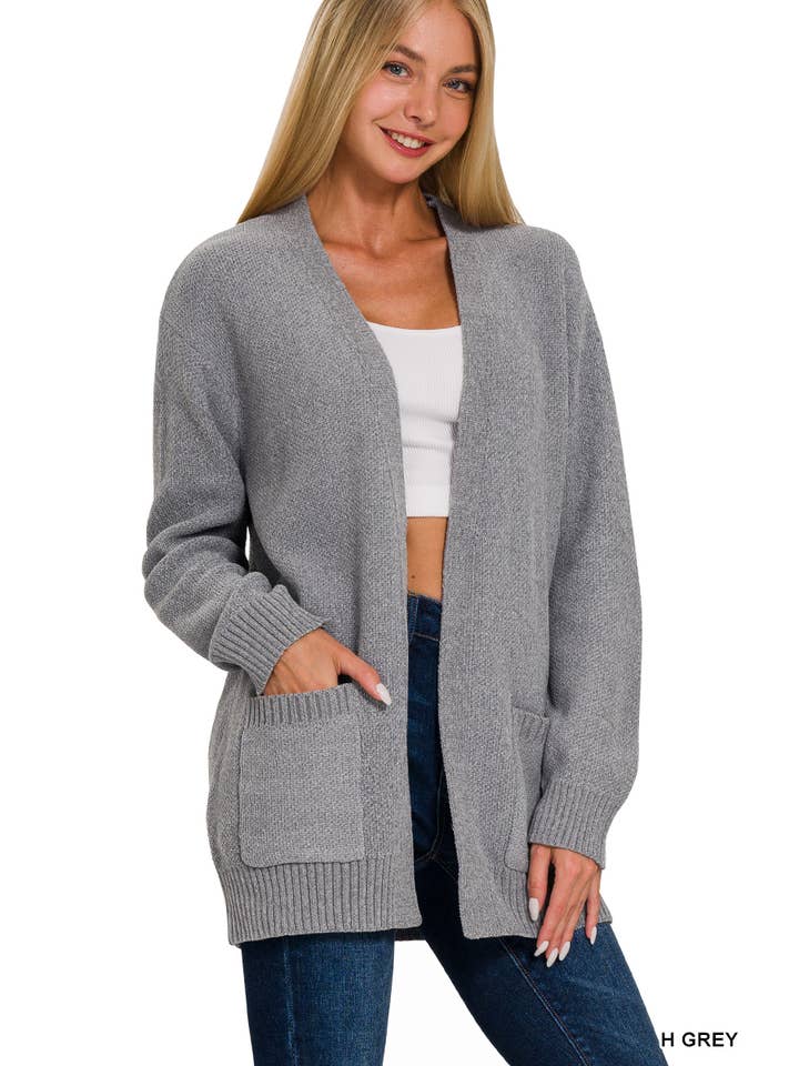 42POPS – Cardigan - Mulher por atacado – ...SI-25153 Cardigan Aberto à Frente Melange2