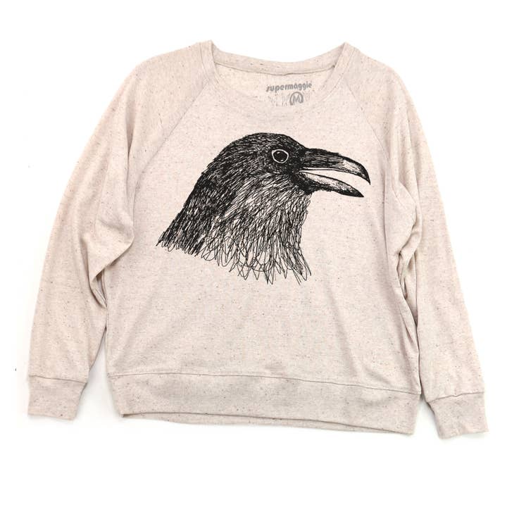 Supermaggie @ Faire - Wholesale Graphic Sweatshirt - Women's - Crow Head Pia Tri Blend Pullover3