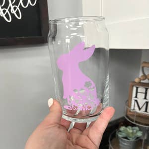 Cute Easter Tumbler, Pastel Easter Eggs and Bunnies, 20 Ounce