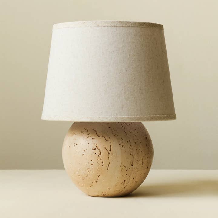 Silée Travertine Table Lamp for wholesale by Morel