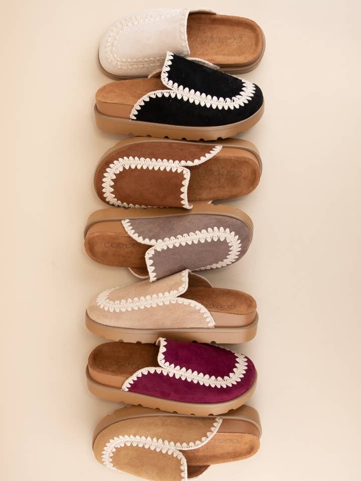 CCOCCI - Wholesale Slippers - Women's - MARGRET CROCHET STITCH DESIGN MOCCASIN SLIPPERS4