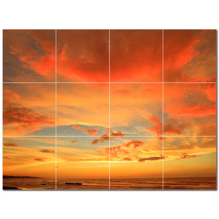 Sunset keramische tegel keramische tegelmuurschildering PT500977 voor wholesale door Picture-Tiles.com