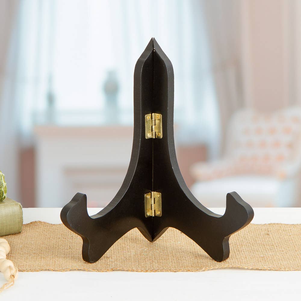 Factory Direct Craft – wholesale Easel – 6" W x 8" H -  Black Wood  Plate Stand Display Easel1