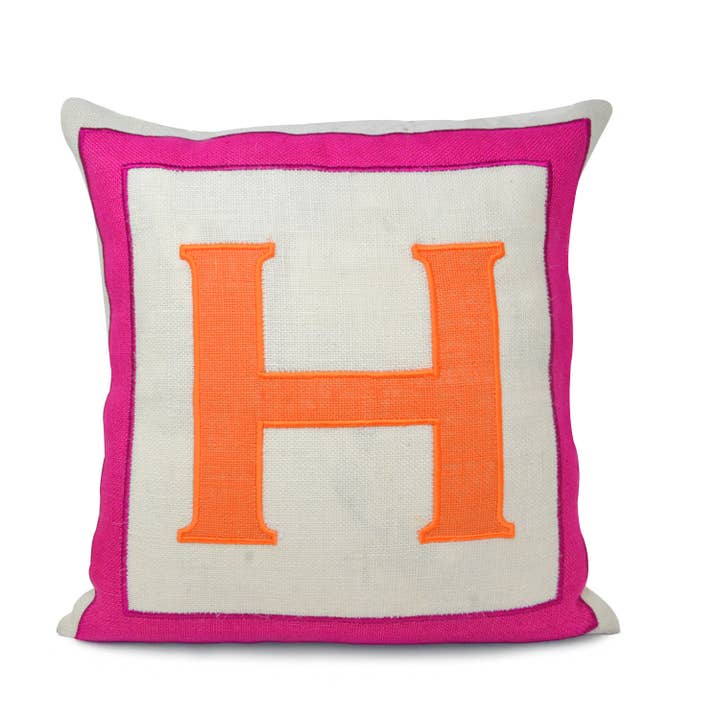 Amore Beauté - Wholesale Throw pillow cover - Personalized Monogram Throw Pillow With Large Letter And Border4