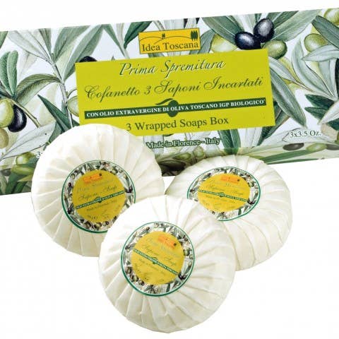 Prima Spremitura Marsiglia Olive 3-Soaps Gift Set for wholesale by Idea Toscana / Prima Spremitura by Granducati USA