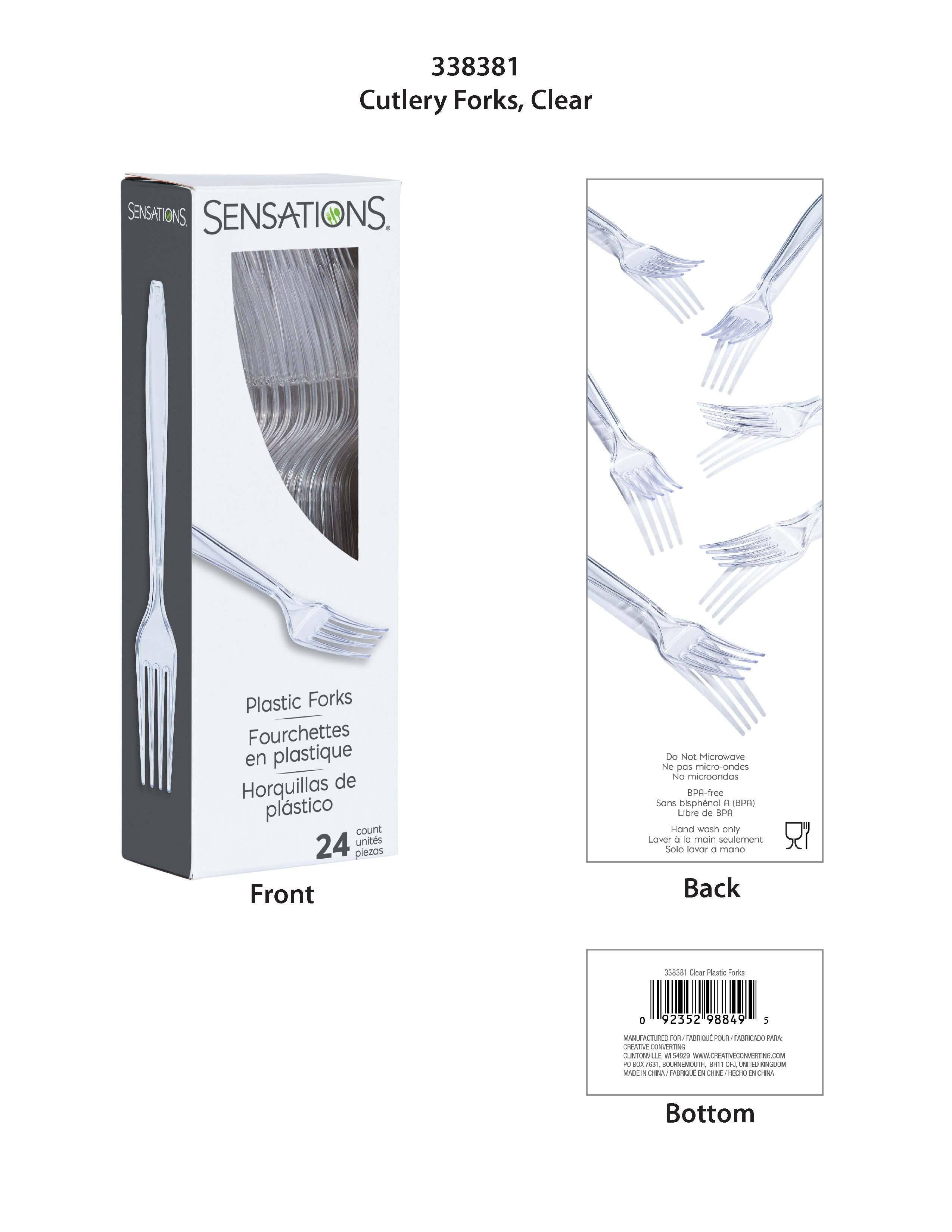 Bulk Party Decor - Wholesale Disposable Fork - Clear Forks Only, 24/Pkg2