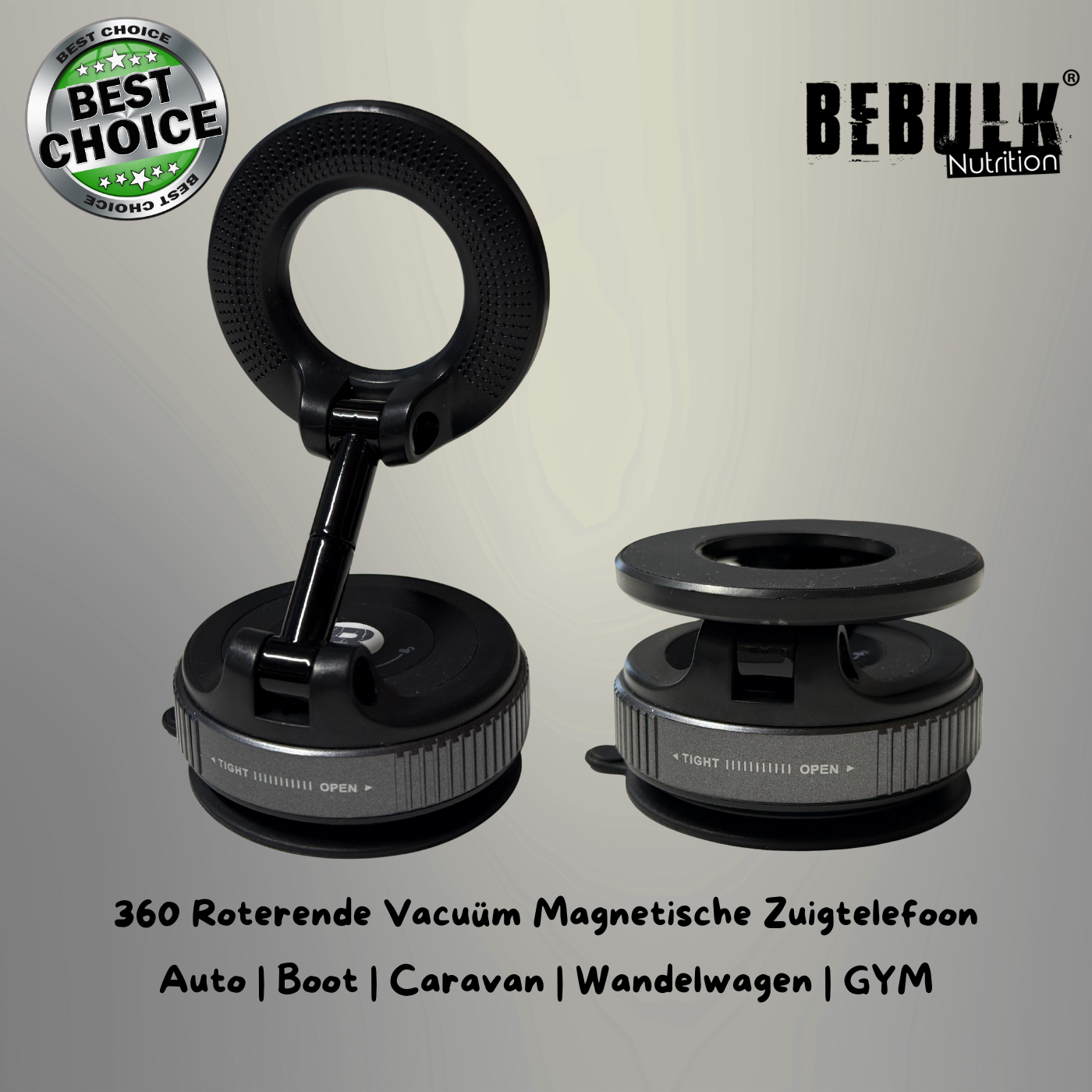 BulkLab Nutrition (Be Bulk Nutrition) - Wholesale Phone/Tablet Stand - BeBulk Nutrition 360 Roterende Vacuüm Magnetische Zuigtelefoon Houder Handen Gratis Uitschuifbare Magnetische Vacuüm Telefoon Houder Voor Auto Gym Spiegel Douche1