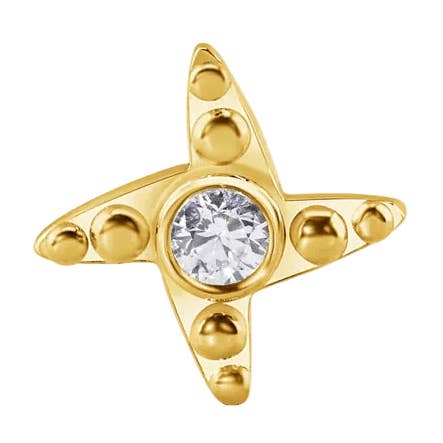 Beaded Shuriken – 14K Gold Threadless/Threaded End for wholesale by Piercing-zone