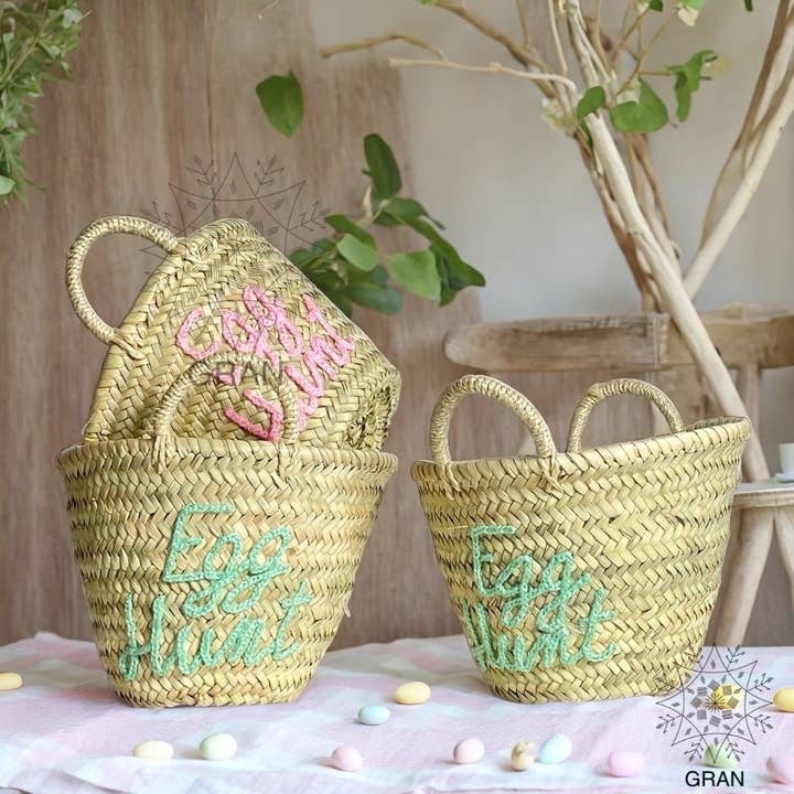 Gran Wholesale - Wholesale Basket - Happy easter basket, Easter Gift Bag, Monogram Easter Straw9