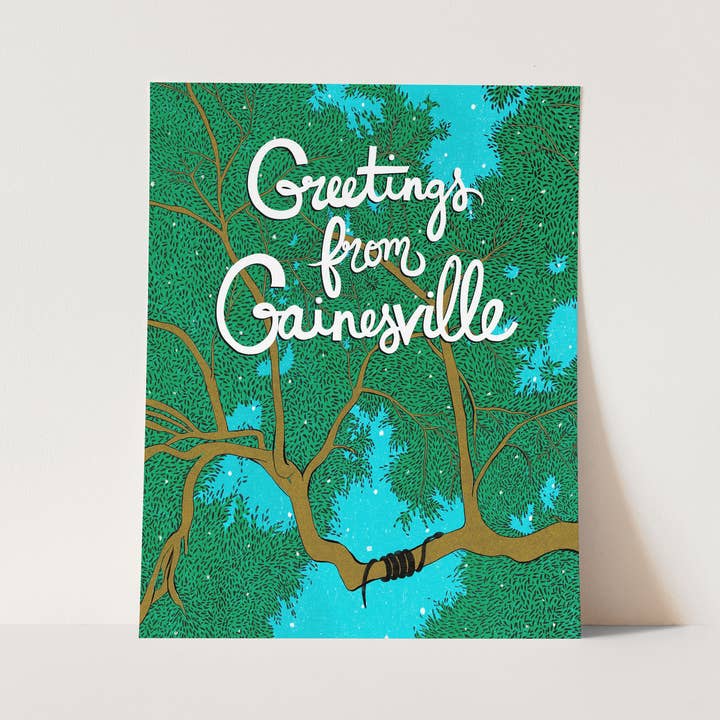 Saludos desde Gainesville - Lámina artística para venta al por mayor de Natalie V. Mason