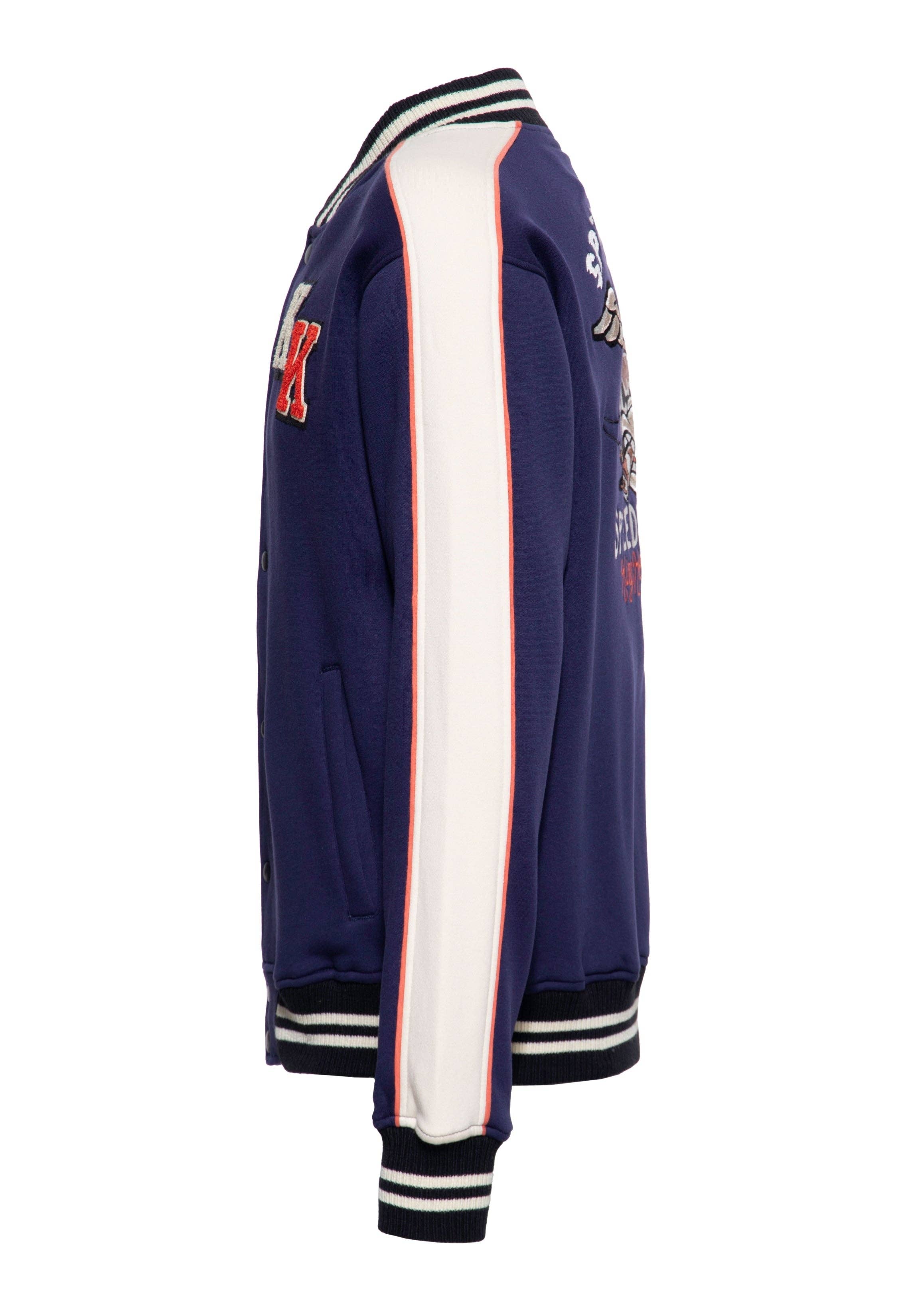 dark blue College Jacket "Speedfreak" for wholesale on Faire1