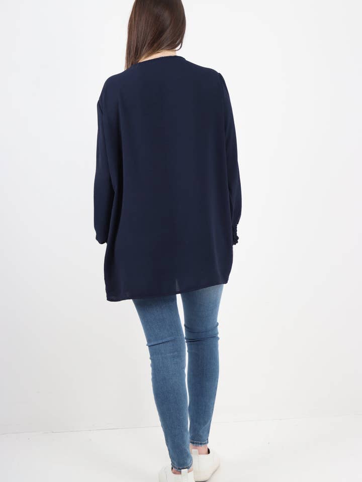 Miss Bold – wholesale Tunic – Women’s – Italian Shirred V Neck Long Sleeve Tunic Top23