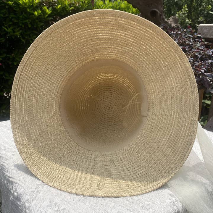ACCITY - Wholesale Straw Hat - Women's - Summer Elegant Pearl Bow Straw Hat for Women_CWAH3401