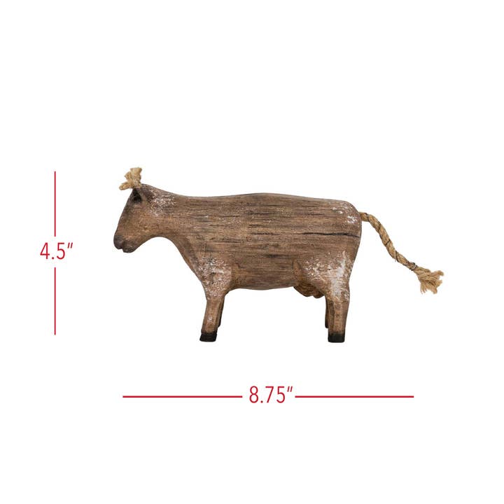 Foreside Home & Garden - Wholesale Decorative Tabletop Object - Prescott Carved Cow Deco Accent Natural Wood Fall Decor7