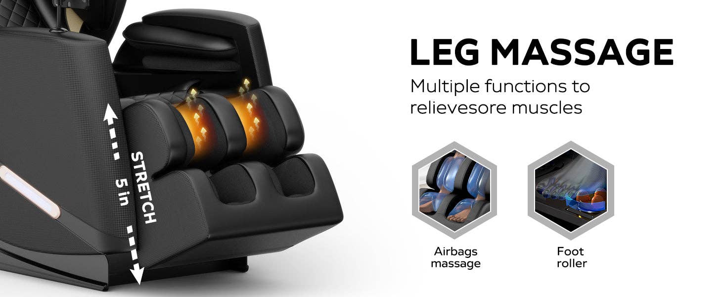 39F Inc. - Vente Chaises - Fauteuil de massage complet avec pression d'air pour moins de 6 pieds 180 lb10