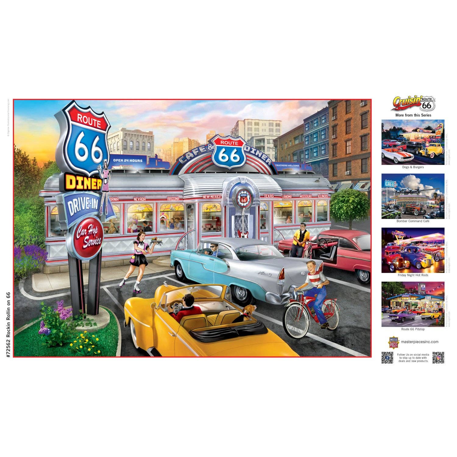 Masterpieces Puzzles - Wholesale Puzzle - Adult - Cruisin' Route 66 - Rockin Rollin on 66 1000 Piece Jigsaw Puzzle3