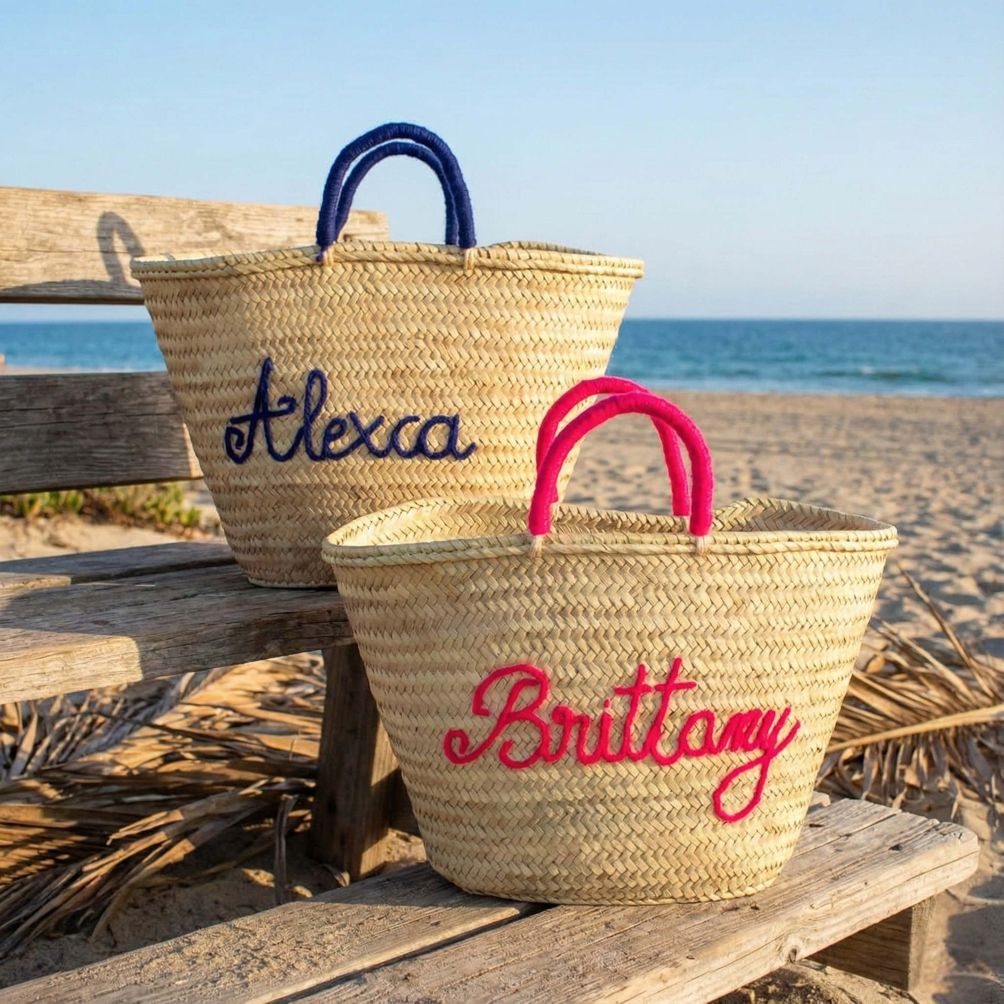 MIRAMAR Store – Saco de praia por atacado – Saco de Palha Personalizado com Pompom2