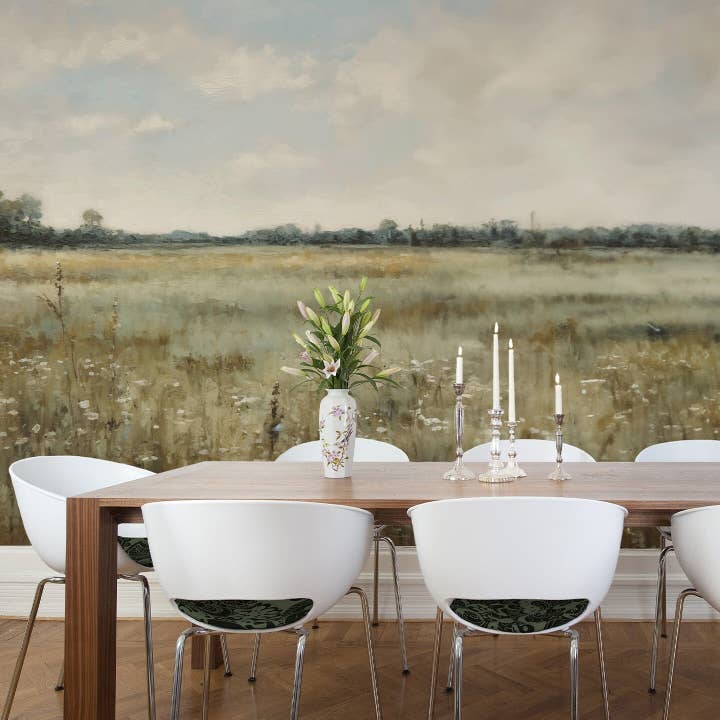 Green Emerald Meadows Wall Mural for wholesale on Faire8