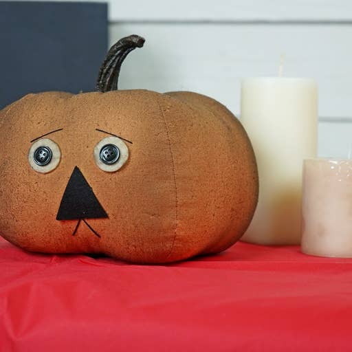 Impressive Enterprises, Inc. - Wholesale Decorative Tabletop Object - M8339 - 8" x 6.5" Rustic Jack-O-Lantern-Orange