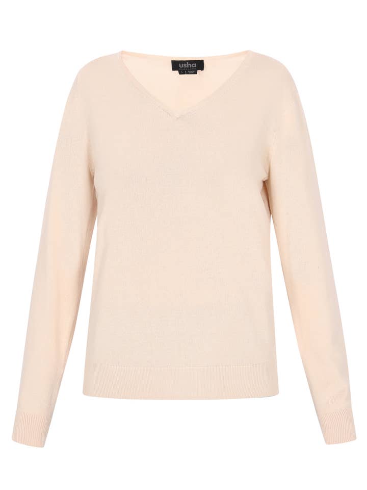 Usha Black Label Women Viscose V-Neck Sweater (15340039) for wholesale by MO Streetwear