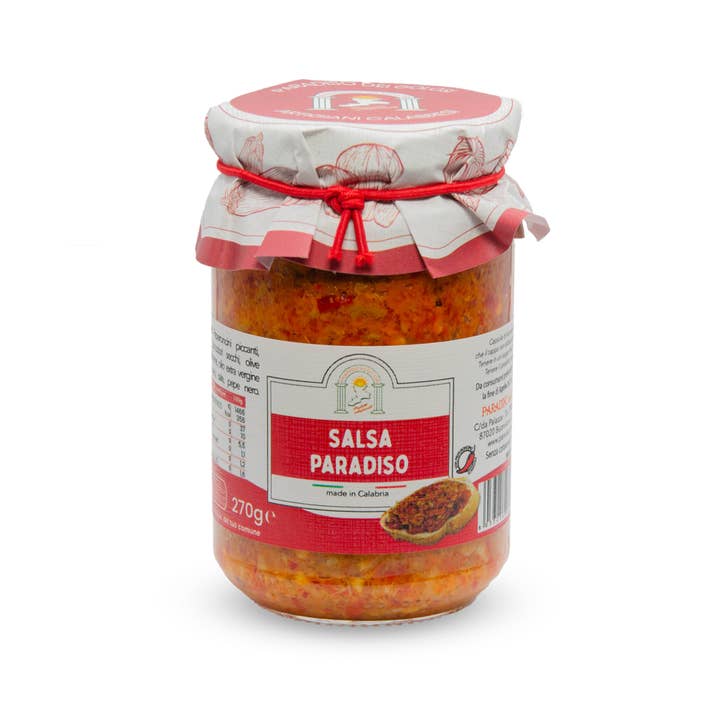 Paradiso dei Golosi Srl - Vente Pâtes de piment - Sauce Paradis : Sauce Piquante aux Piments et Légumes - 270g