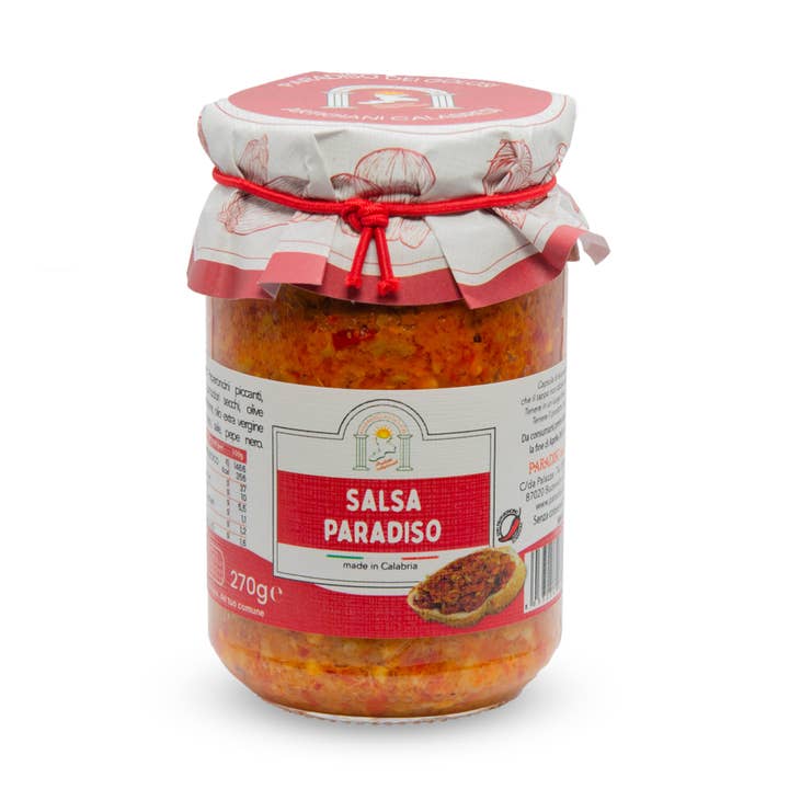 Paradiso dei Golosi Srl - Vendita all'ingrosso Pasta di peperoncino - Salsa Paradiso: Salsa Piccante al Peperoncino e Verdure - 270g0