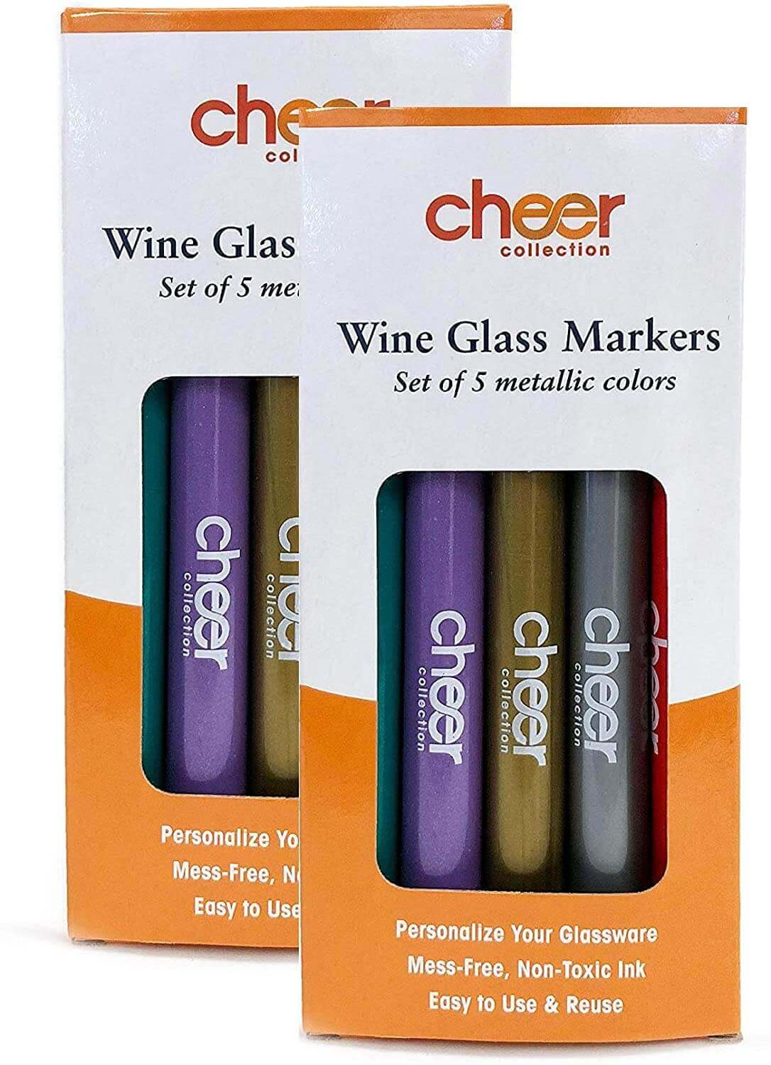 Cheer Collection - Wholesale Marker - Cheer Collection 2 Packs of 5 Wine Glass Marker (10 Markers)0