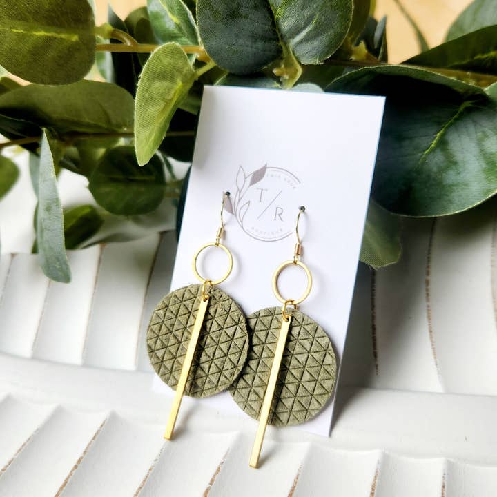 Twig & Rue boutique - Wholesale Dangle Earrings - Jude| Embossed Leather Collection3