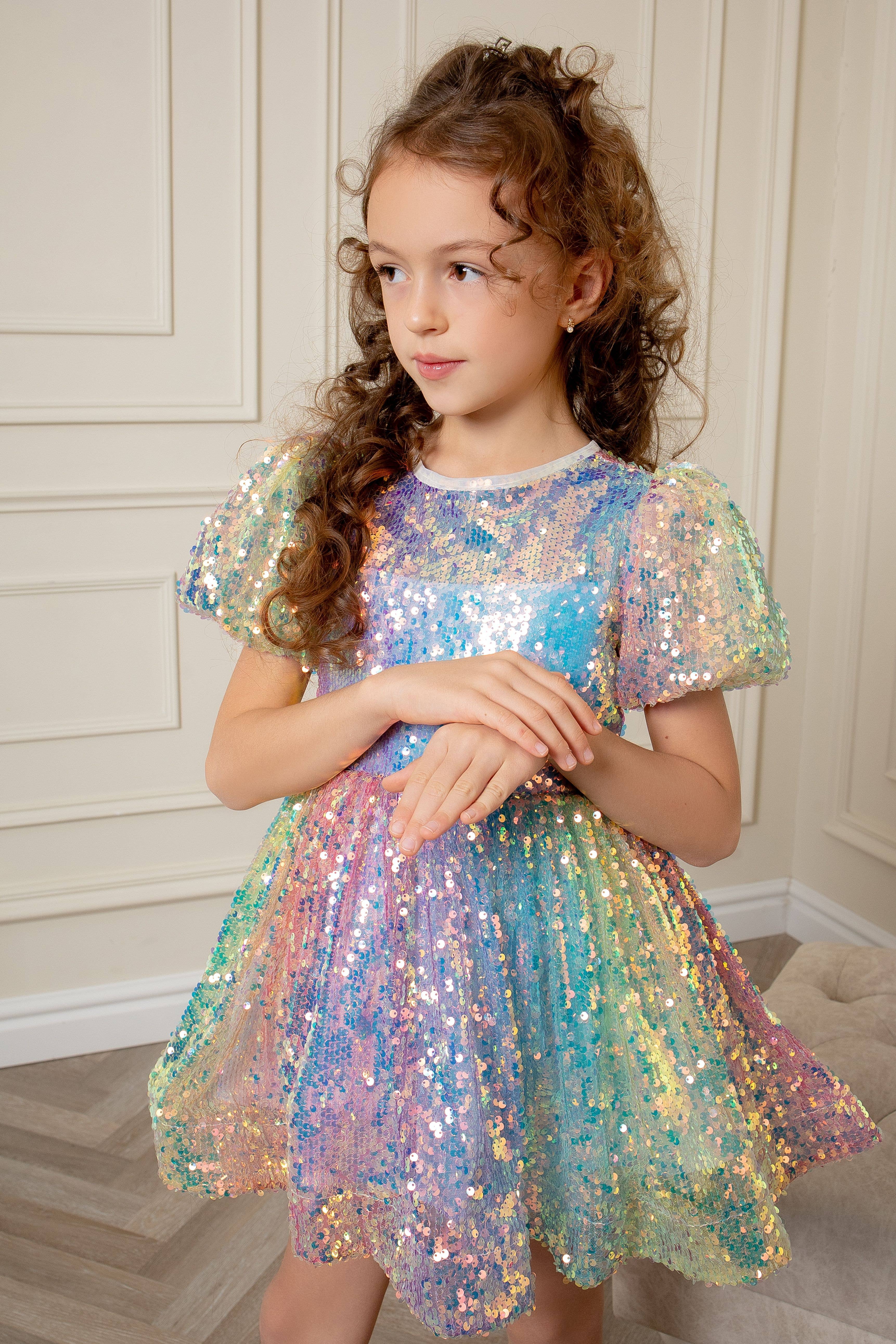 Sisters G Kids - Wholesale Dress - Kids - Girls Sequin Rainbow Dress3