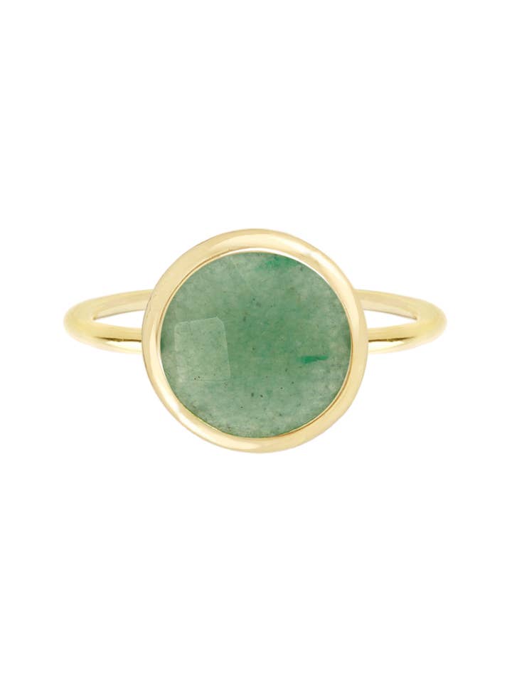 Anello rotondo in avventurina verde - GF per la vendita all'ingrosso da parte di Zoey Simmons
